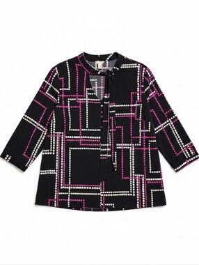 Cato Magenta & Black Blouse - Size Large
